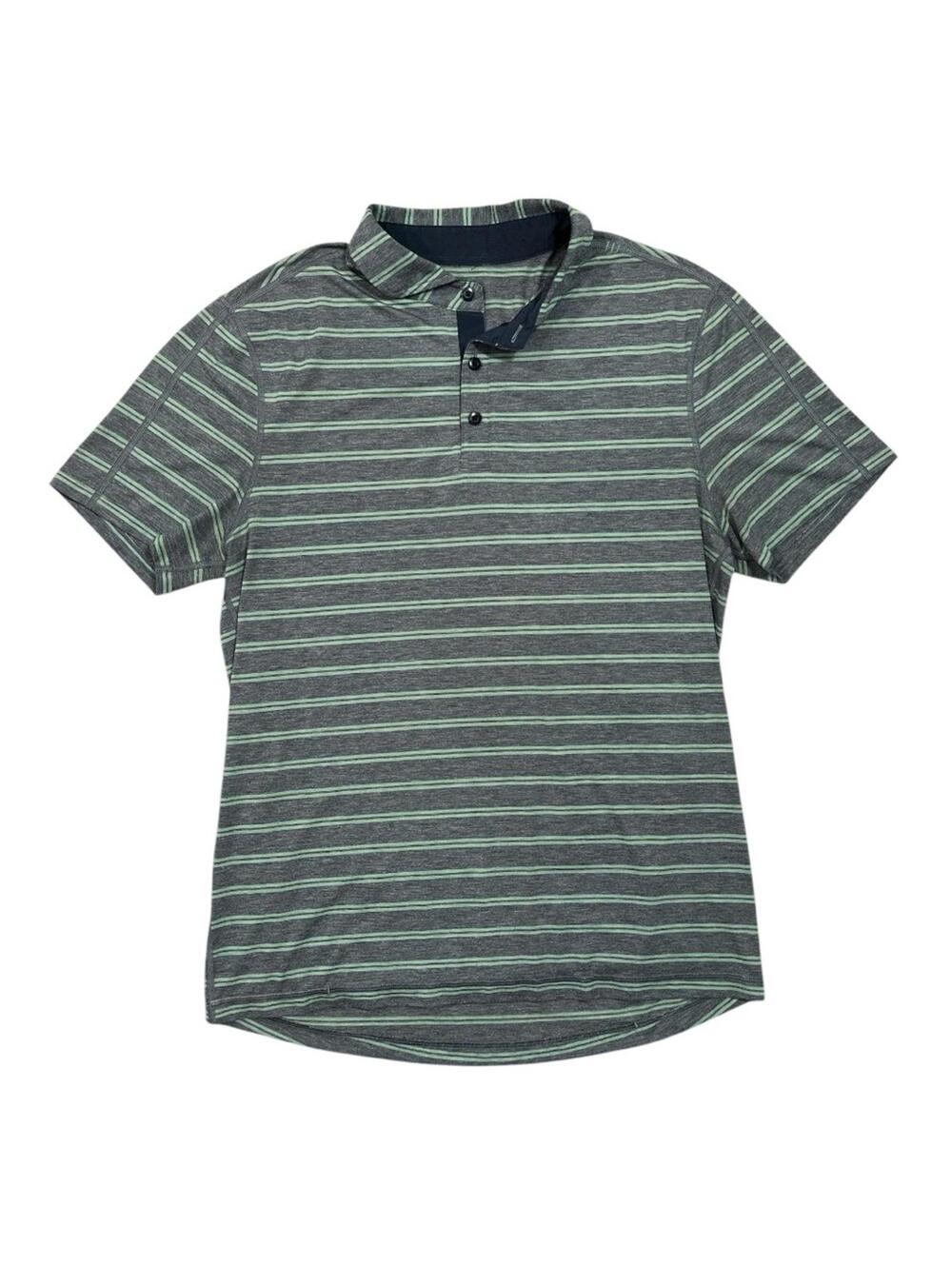 Lululemon Propel Polo size Medium in Striped Grey/Green